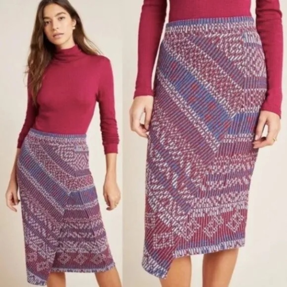 Maeve Anthropologie Carolina Knit Pencil Abstract Skirt Abstract Women’s Small